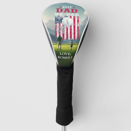 Personalisierter Name Bester Vater nach Par Golf Headcover (Vorderseite)