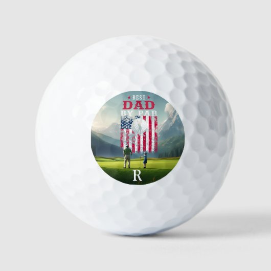 Personalisierter Name Bester Vater nach Par Golfball (Vorderseite)