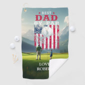 Personalisierter Name Bester Vater nach Par Golfhandtuch (Insitu)