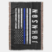 Personalisierter Name beunruhigte Polizei-Flagge Decke (Vorderseite Vertikal)