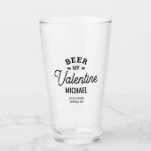 Personalisierter Name Bier Mein Valentine Liebe Gl Glas (Vorderseite)