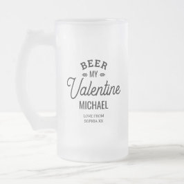 Personalisierter Name Bier Mein Valentine Liebe Gl Mattglas Bierglas