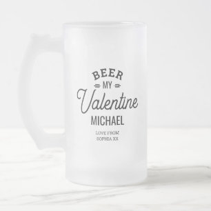 Personalisierter Name Bier Mein Valentine Liebe Gl Mattglas Bierglas