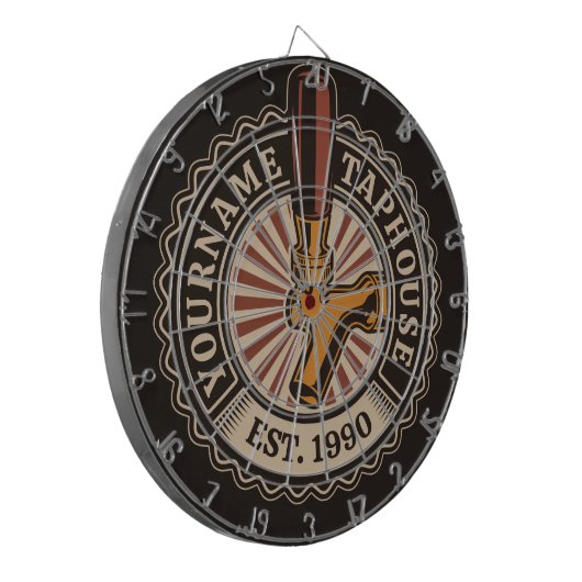 Personalisierter NAME Bierbrauerei Bar Dartscheibe (Vorderseite Links)