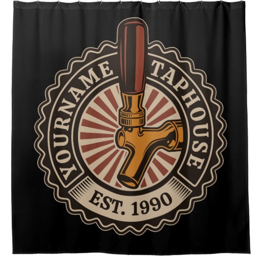 Personalisierter NAME Bierbrauerei Bar Duschvorhang (Vorderseite)