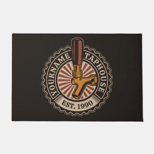 Personalisierter NAME Bierbrauerei Bar Fußmatte (Vorderseite)