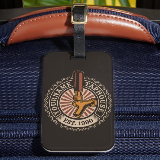 Personalisierter NAME Bierbrauerei Bar Gepäckanhänger (Vorderseite Insitu 2)