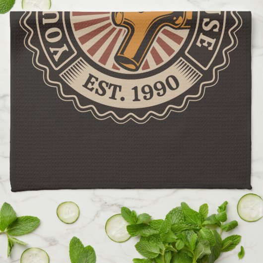 Personalisierter NAME Bierbrauerei Bar Geschirrtuch (Gefaltet)