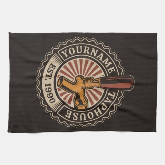 Personalisierter NAME Bierbrauerei Bar Geschirrtuch (Horizontal)