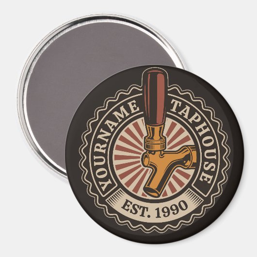 Personalisierter NAME Bierbrauerei Bar Magnet (Vorderseite/Rückseite)