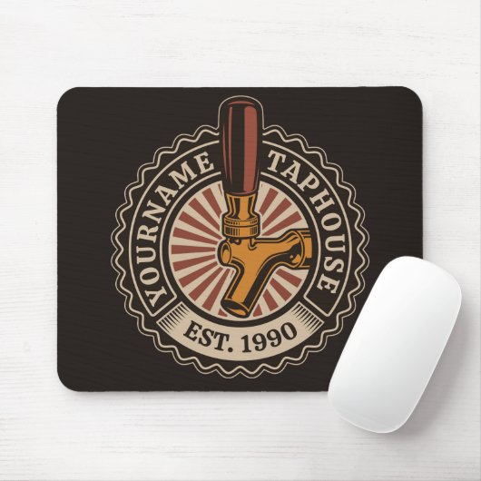 Personalisierter NAME Bierbrauerei Bar Mousepad (Mit Mouse)