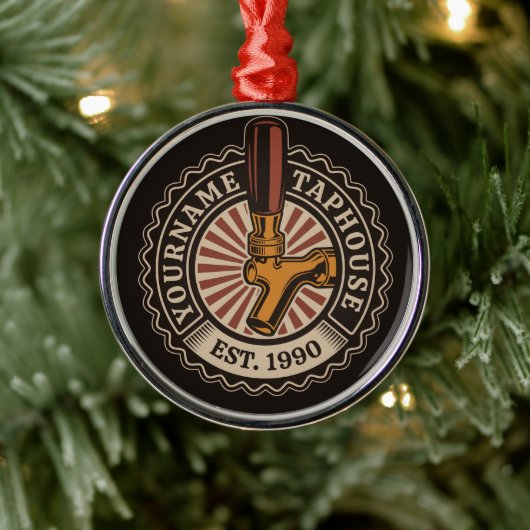 Personalisierter NAME Bierbrauerei Bar Ornament Aus Metall (Baum)