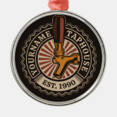 Personalisierter NAME Bierbrauerei Bar Ornament Aus Metall (Vorne)