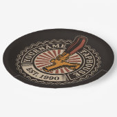 Personalisierter NAME Bierbrauerei Bar Pappteller (Schrägansicht)