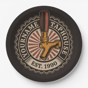 Personalisierter NAME Bierbrauerei Bar Pappteller