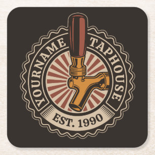 Personalisierter NAME Bierbrauerei Bar Rechteckiger Pappuntersetzer