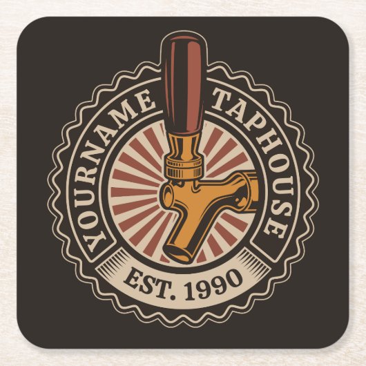 Personalisierter NAME Bierbrauerei Bar Rechteckiger Pappuntersetzer (Vorderseite)