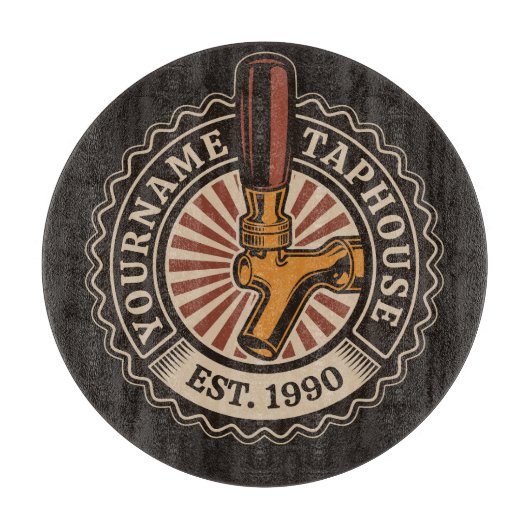 Personalisierter NAME Bierbrauerei Bar Schneidebrett (Vorderseite)