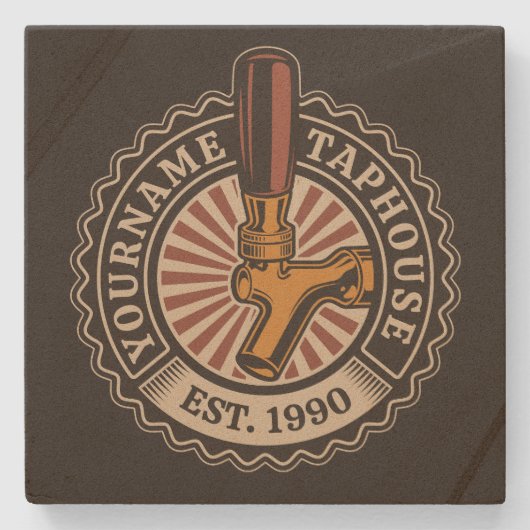 Personalisierter NAME Bierbrauerei Bar Steinuntersetzer (Vorderseite)