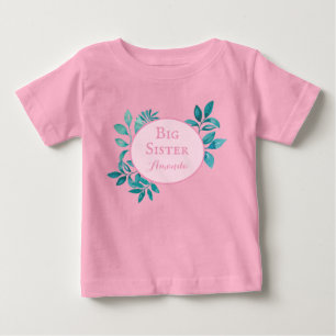 Personalisierter Name Big Sister Baby T-shirt