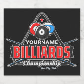 Personalisierter NAME Billard 8 Ball Pool Cue Rack Bierflaschenetikett (Einzelnes Label)