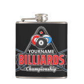 Personalisierter NAME Billard 8 Ball Pool Cue Rack Flachmann (Vorderseite)
