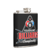 Personalisierter NAME Billard 8 Ball Pool Cue Rack Flachmann (Rechts)