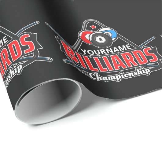 Personalisierter NAME Billard 8 Ball Pool Cue Rack Geschenkpapier (Rolleneckpunkt)