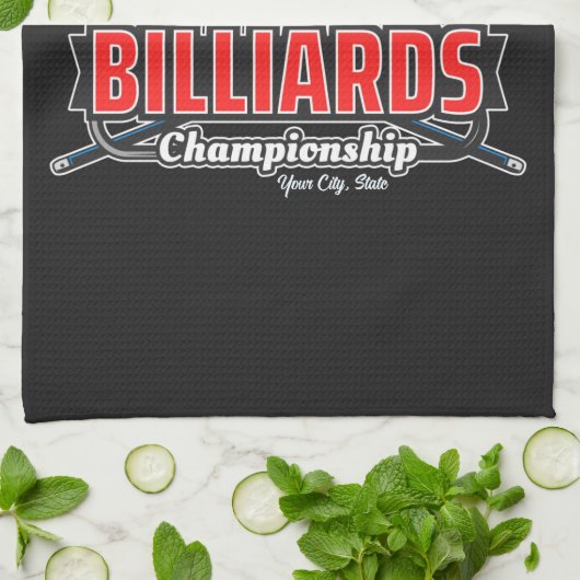 Personalisierter NAME Billard 8 Ball Pool Cue Rack Geschirrtuch (Gefaltet)