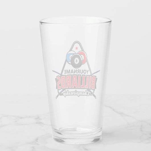 Personalisierter NAME Billard 8 Ball Pool Cue Rack Glas (Rückseite)