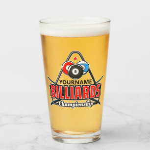 Personalisierter NAME Billard 8 Ball Pool Cue Rack Glas