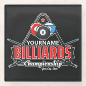 Personalisierter NAME Billard 8 Ball Pool Cue Rack Glasuntersetzer (Vorderseite)