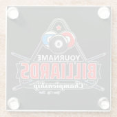 Personalisierter NAME Billard 8 Ball Pool Cue Rack Glasuntersetzer (Rückseite)
