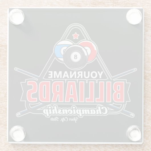 Personalisierter NAME Billard 8 Ball Pool Cue Rack Glasuntersetzer (Rückseite)