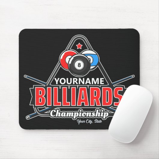 Personalisierter NAME Billard 8 Ball Pool Cue Rack Mousepad (Mit Mouse)