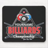 Personalisierter NAME Billard 8 Ball Pool Cue Rack Mousepad (Vorne)