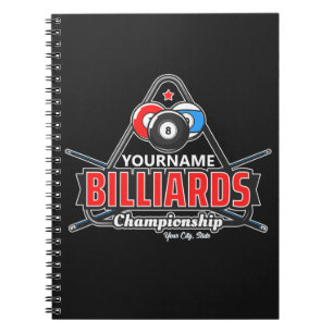 Personalisierter NAME Billard 8 Ball Pool Cue Rack Notizblock