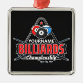 Personalisierter NAME Billard 8 Ball Pool Cue Rack Ornament Aus Metall (Vorne)