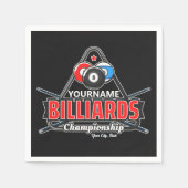 Personalisierter NAME Billard 8 Ball Pool Cue Rack Serviette (Vorderseite)
