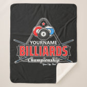 Personalisierter NAME Billard 8 Ball Pool Cue Rack Sherpadecke (Vorderseite)