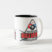 Personalisierter NAME Billard 8 Ball Pool Cue Rack Zweifarbige Tasse (VorderseiteRechts)