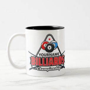 Personalisierter NAME Billard 8 Ball Pool Cue Rack Zweifarbige Tasse
