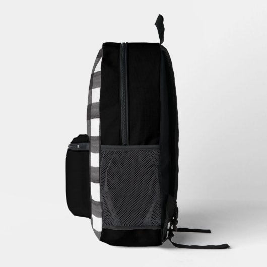 Personalisierter Name Black Gingham Watercolor Bedruckter Rucksack (Rechts)