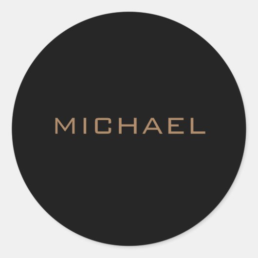 Personalisierter Name Black Gold Runder Aufkleber (Vorderseite)