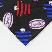 Personalisierter Name: Black Jerseys Rugby Balls Fleecedecke (Ecke)