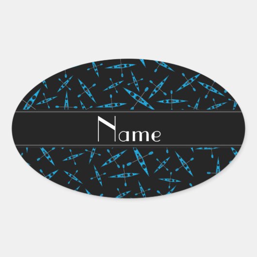Personalisierter Name: Black Kayaks Ovaler Aufkleber (Vorderseite)