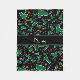 Personalisierter Name: Black Minigolf Fleecedecke