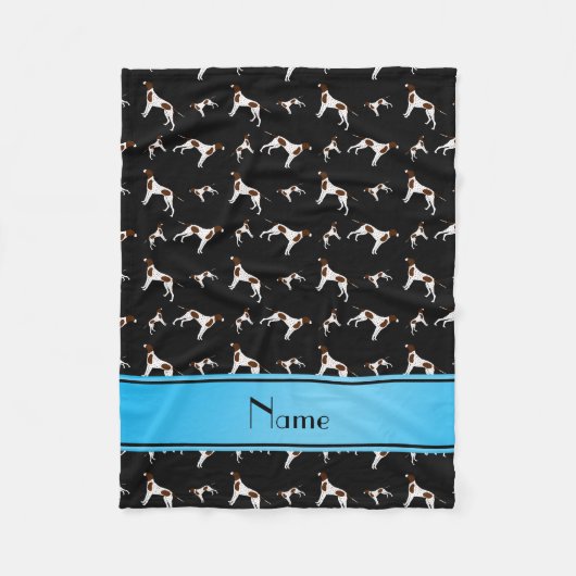 Personalisierter Name Black Pointer Fleecedecke (Vorderseite)