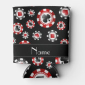 Personalisierter Name: Black Poker Chips Dosenkühler (Vorderseite)