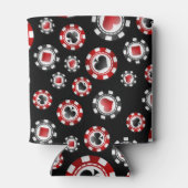 Personalisierter Name: Black Poker Chips Dosenkühler (Rückseite)